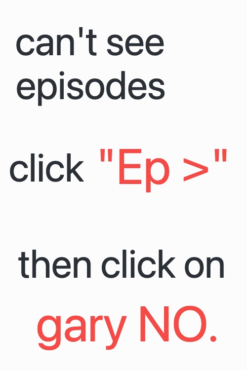 Can't select Episodes